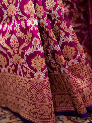 Double Jaal Kadhwa Meenakari Saree HKVBenaras