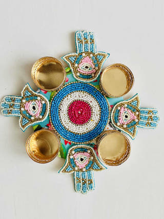 Hamsa Hand Festive Rangoli Little Canvas