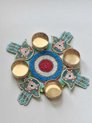 Hamsa Hand Festive Rangoli Little Canvas