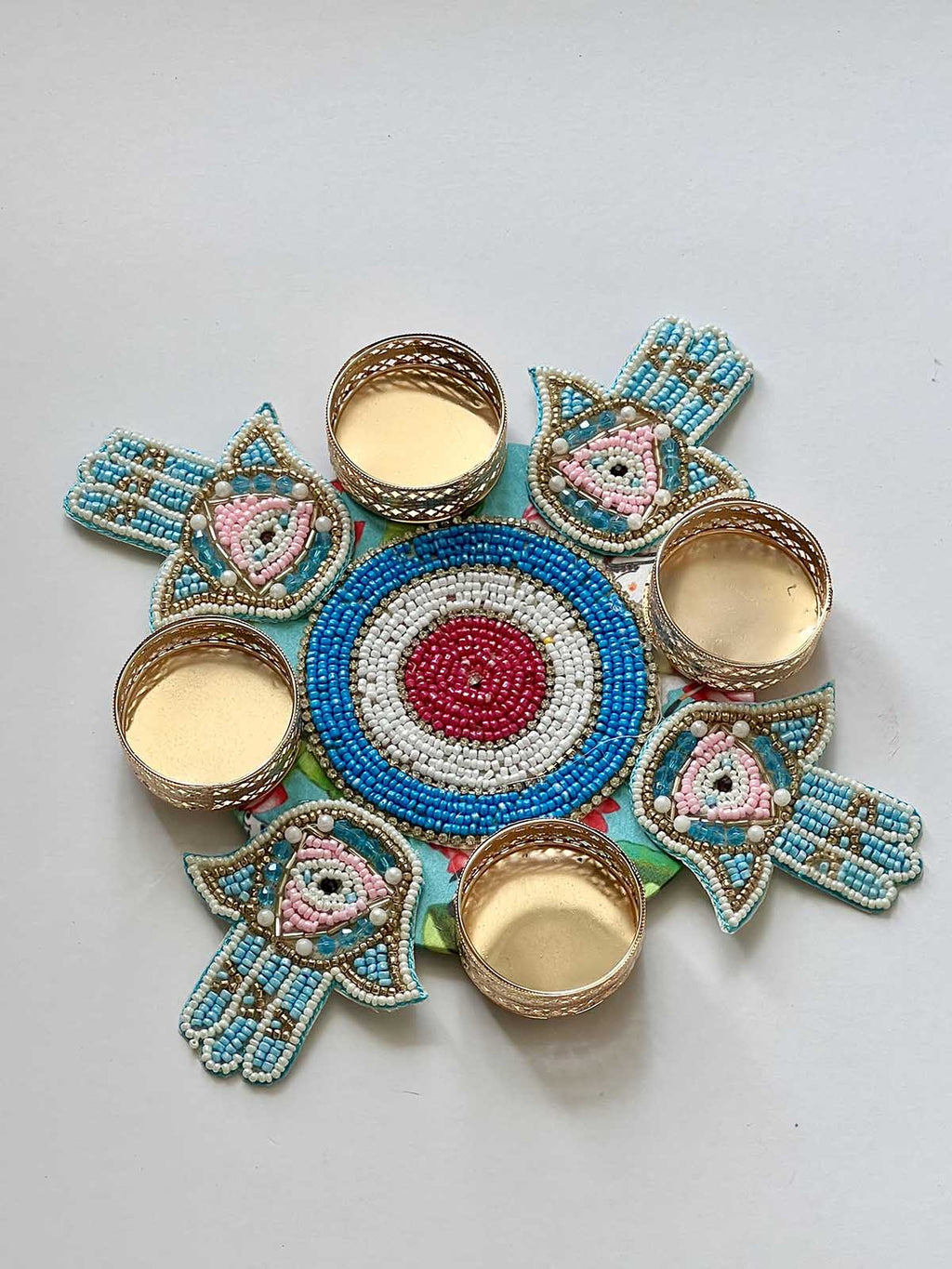 Hamsa Hand Festive Rangoli – Symbol of Protection and Celebration ...