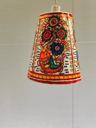 Handcrafted Tholu Bommalata Blossom Fish Hanging Lamp