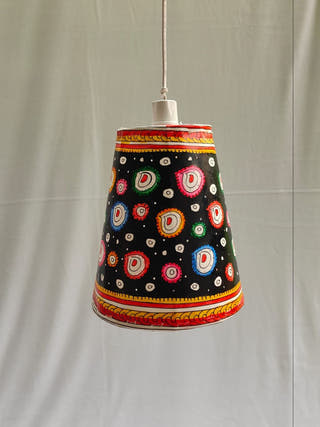 Handcrafted Tholu Bommalata Ethnic Galaxy Hanging Lamp