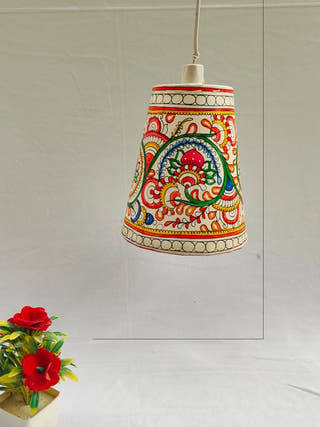 Handcrafted Tholu Bommalata Heritage Floral Hanging Lamp
