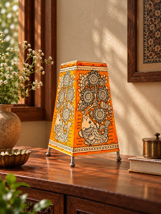 Fish And Flower Table Lamp - Yellow