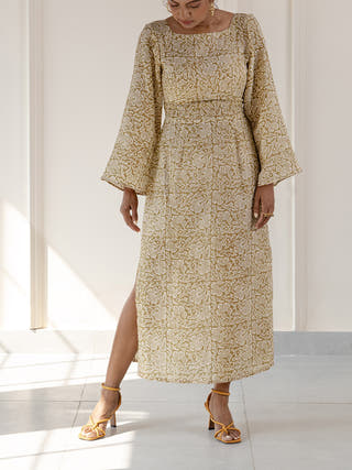 Flor printed linen dress Headstrong by Hema Sharma