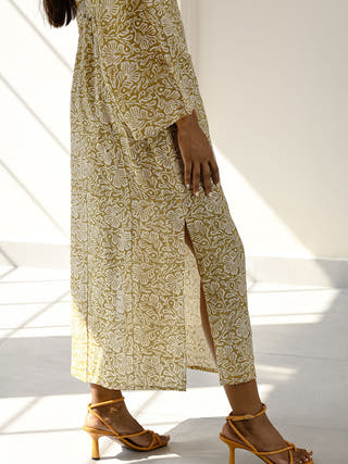 Flor printed linen dress Headstrong by Hema Sharma