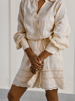 Costa embroidered linen dress Headstrong by Hema Sharma