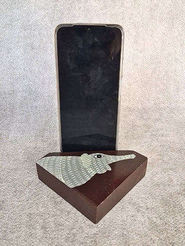 Hand Painted Gond Art Elephant Mobile holder cum pen stand