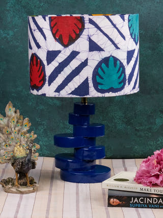 Multicolour Batik Print Drum Lampshade