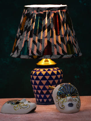 Multicolour Batik Pleated Empire Lampshade