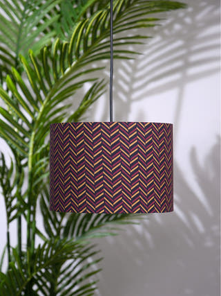 Chevron Block Print Drum Lampshade