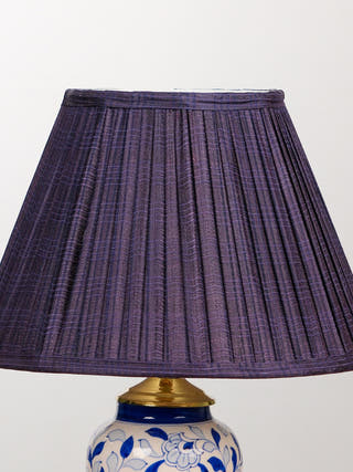 Purple Silk Pleated Empire Lampshade
