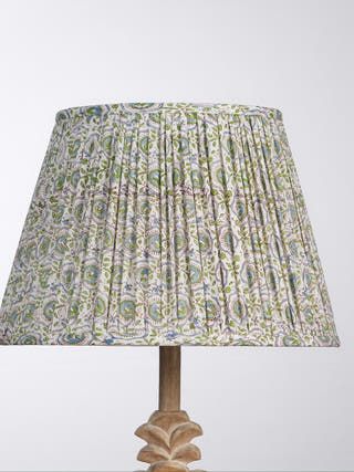White Green Block Print Empire Lampshade