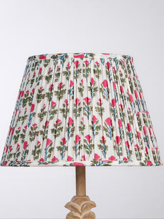 White Pink Block Print Empire Lampshade
