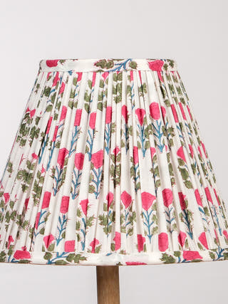 White Pink Block Print Empire Lampshade