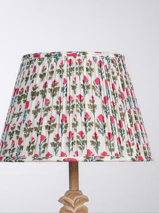 White Pink Block Print Empire Lampshade