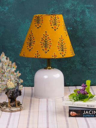 Mustard Kalamkari Cone Shade