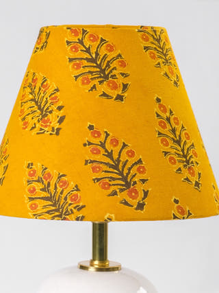 Mustard Kalamkari Cone Shade