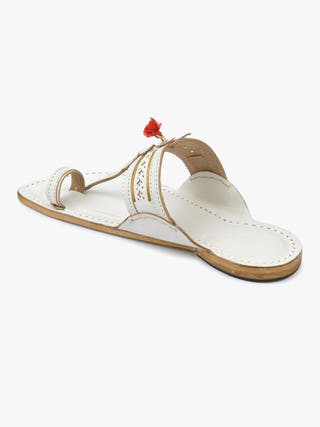 Authentic White Men Kolhapuri Chappal