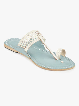 White Diamonds in the sky Kolhapuri Chappal for Women