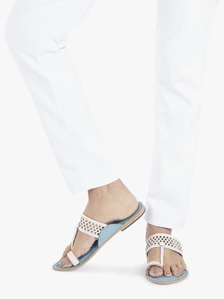White Diamonds in the sky Kolhapuri Chappal for Women