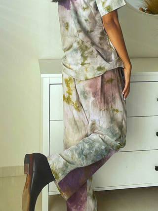 Eela Natural Dye Cotton-Linen Trousers