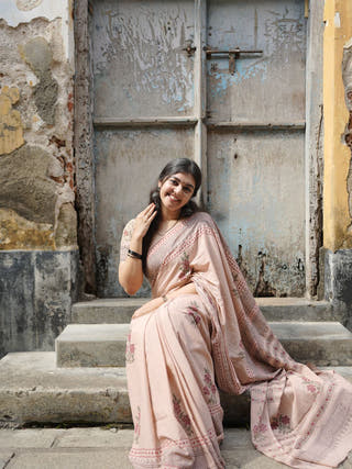 Aparna Hand Block Printed Cotton Saree