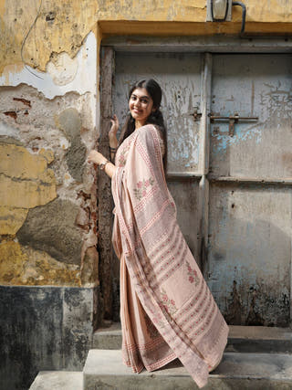 Aparna Hand Block Printed Cotton Saree