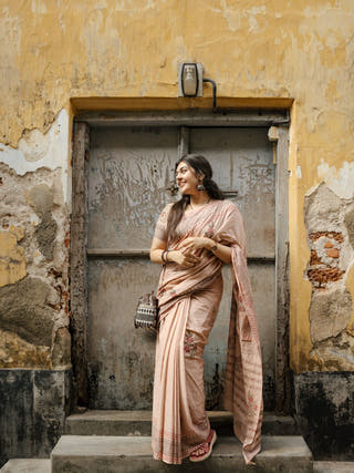 Aparna Hand Block Printed Cotton Saree
