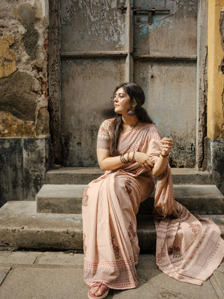 Aparna Hand Block Printed Cotton Saree