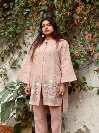 Sahar embroidered linen coord Headstrong By Hema Sharma