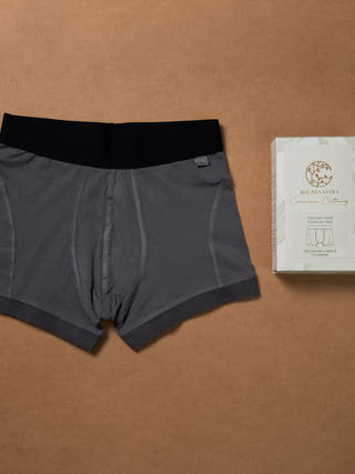 Mens Trunks - Iron Grey Plant Dyed Stretchable Comfortable Underwear- Pack of 1