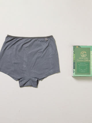 Womens Anti-Bacterial Organic Cotton Shorts Underwear Misty Grey