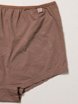 Womens Brown Plant-Dyed Stretch Cotton Mid-Waist Shorts Underwear