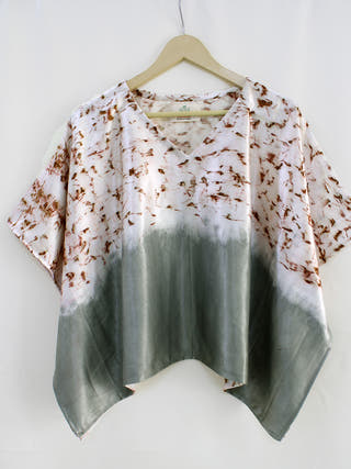 Mashru Nebula Crop Top Grey BAGEEYA