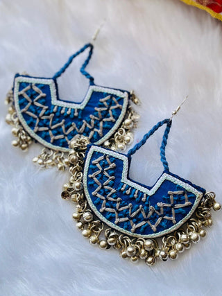 Chitrahaar Moon Earrings (Blue) Studio Naach