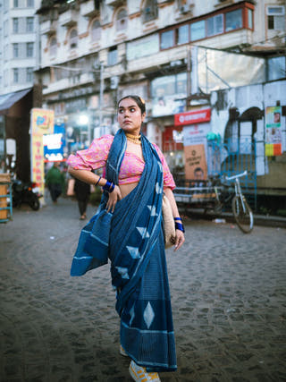 Namita Indigo Natural Dye Cotton Saree