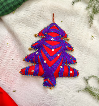 Cutwork Applique Christmas Ornament | Tree