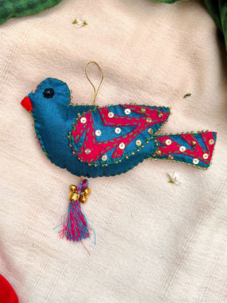 Cutwork Applique Christmas Ornament | Bird