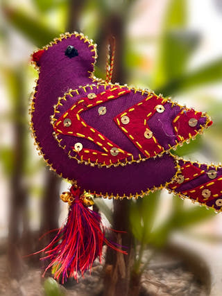 Cutwork Applique Christmas Ornament | Bird