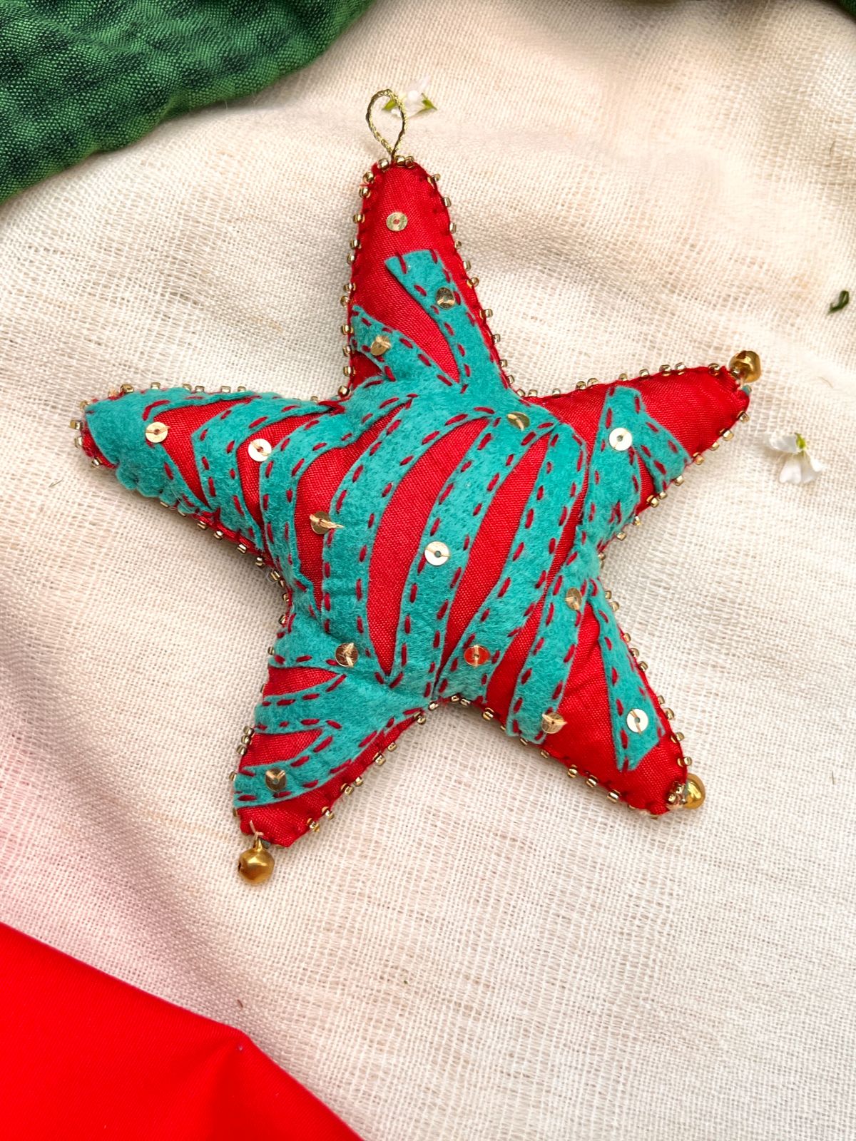 Cutwork Applique Christmas Ornament | Star image 1