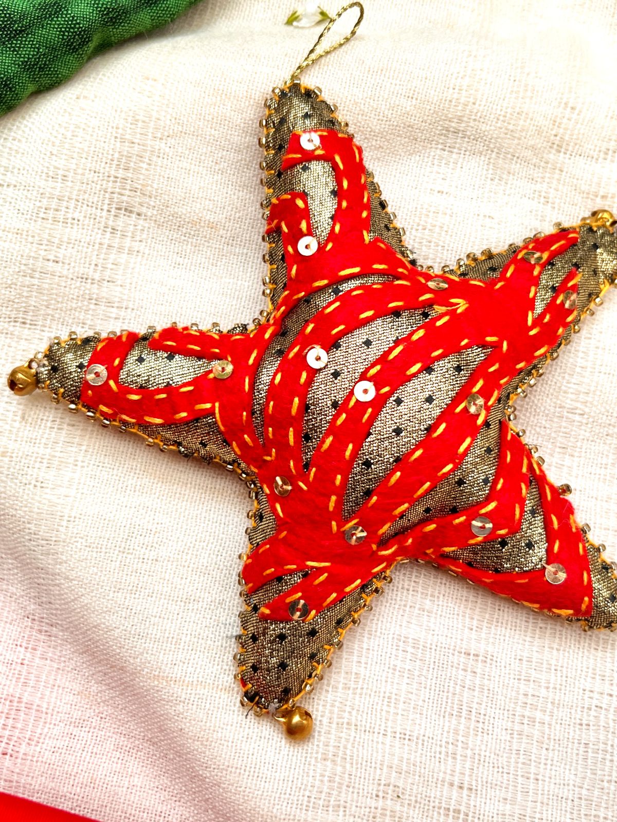 Cutwork Applique Christmas Ornament | Star image 3