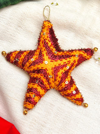 Cutwork Applique Christmas Ornament | Star