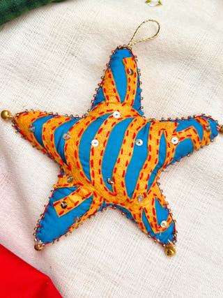 Cutwork Applique Christmas Ornament | Star