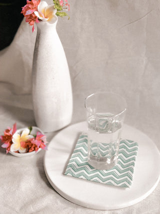 100% Cotton Sustainable cloth Coasters - Set of 11 Green Ekatra