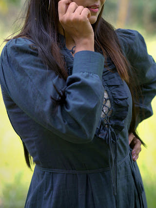 VINTAGE CLASSICS Wanderers Soul Dress Black Frills and Falls