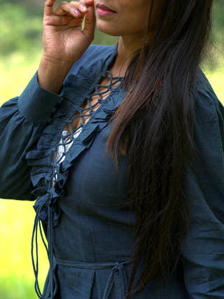 VINTAGE CLASSICS Wanderers Soul Dress Black Frills and Falls