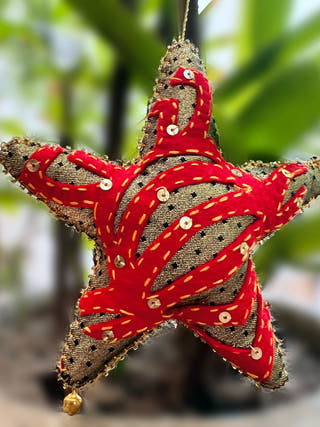 Cutwork Applique Christmas Ornament | Star