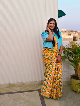Simran Heritage Hand Block Printed Pure Cotton Saree