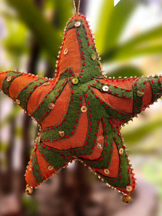 Cutwork Applique Christmas Ornament | Star